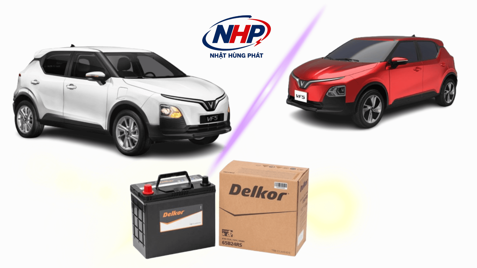 Thay Ắc Quy Delkor 65B24RS Cho Xe Điện VinFast VF5 Chính Hãng Tận Nơi