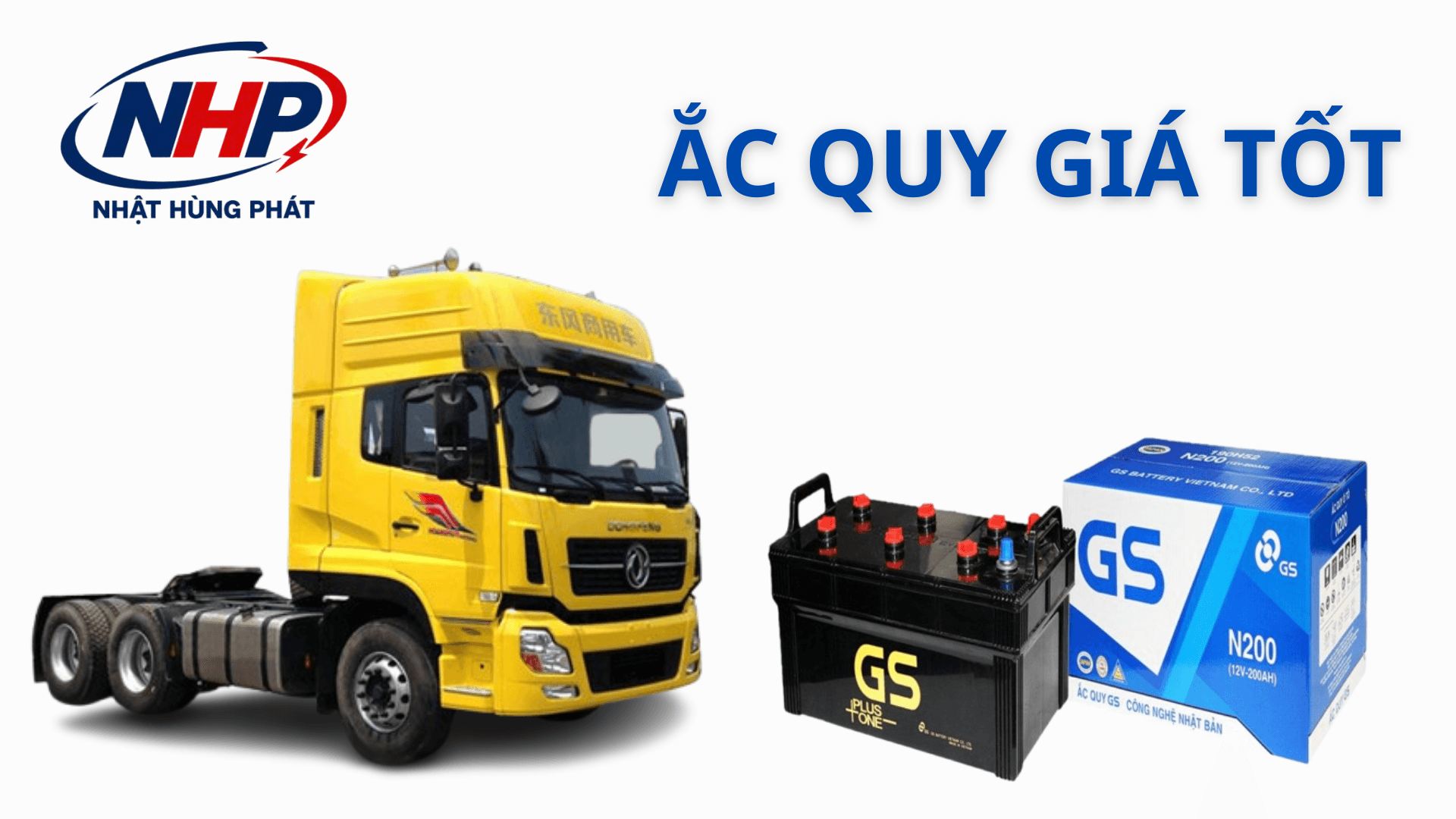 Ắc Quy GS N200 Chính Hãng 12V 200Ah – Thay Tận Nơi Tại Dĩ An, Thủ Đức