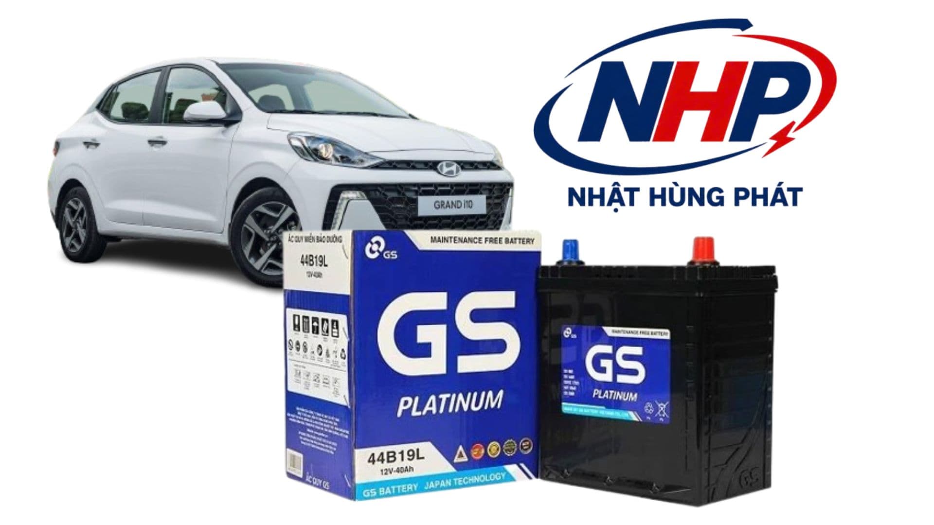 Thay Bình Ắc Quy Hyundai Grand i10 Tận Nơi 24/7 – GS 44B19L Chính Hãng