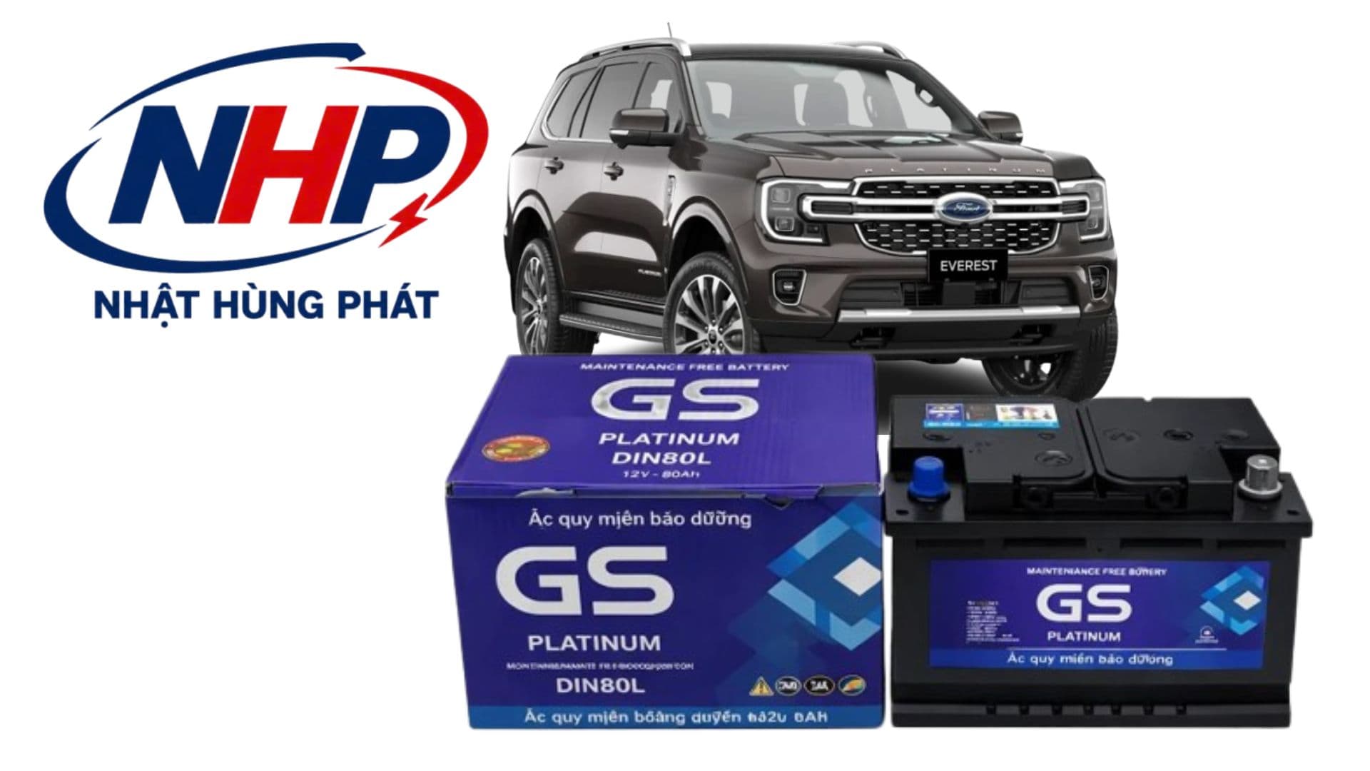 Lắp Ắc Quy Ford Everest Tận Nơi TP.HCM | GS DIN80L, Varta, Delkor, Bosch Chính Hãng