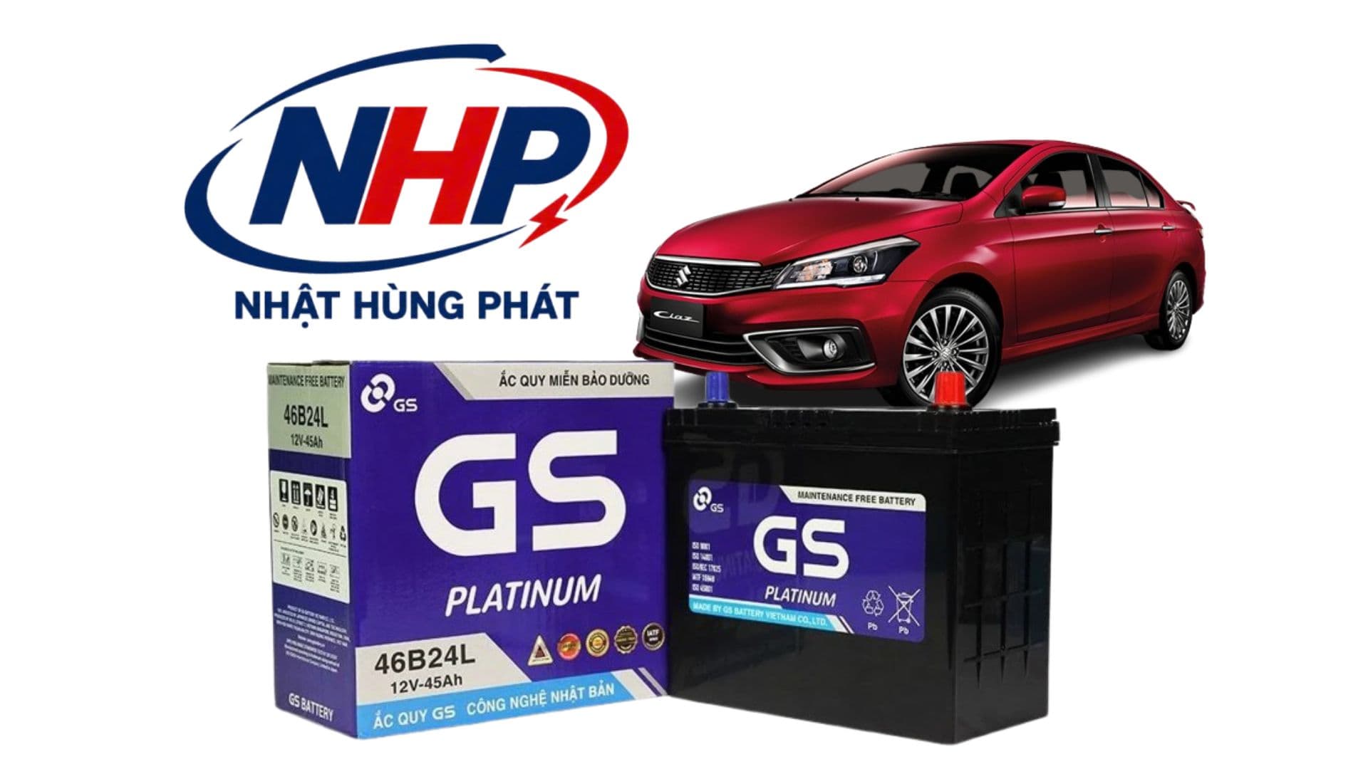 Suzuki Ciaz Dùng Bình Gì? Thay Ắc Quy GS 46B24L Chính Hãng Tận Nơi