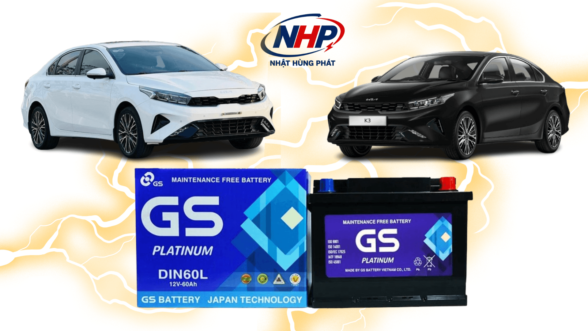 Kia K3 Dùng Bình Gì? Thay Bình Ắc Quy GS DIN60L Chính Hãng Tận Nơi 24/7