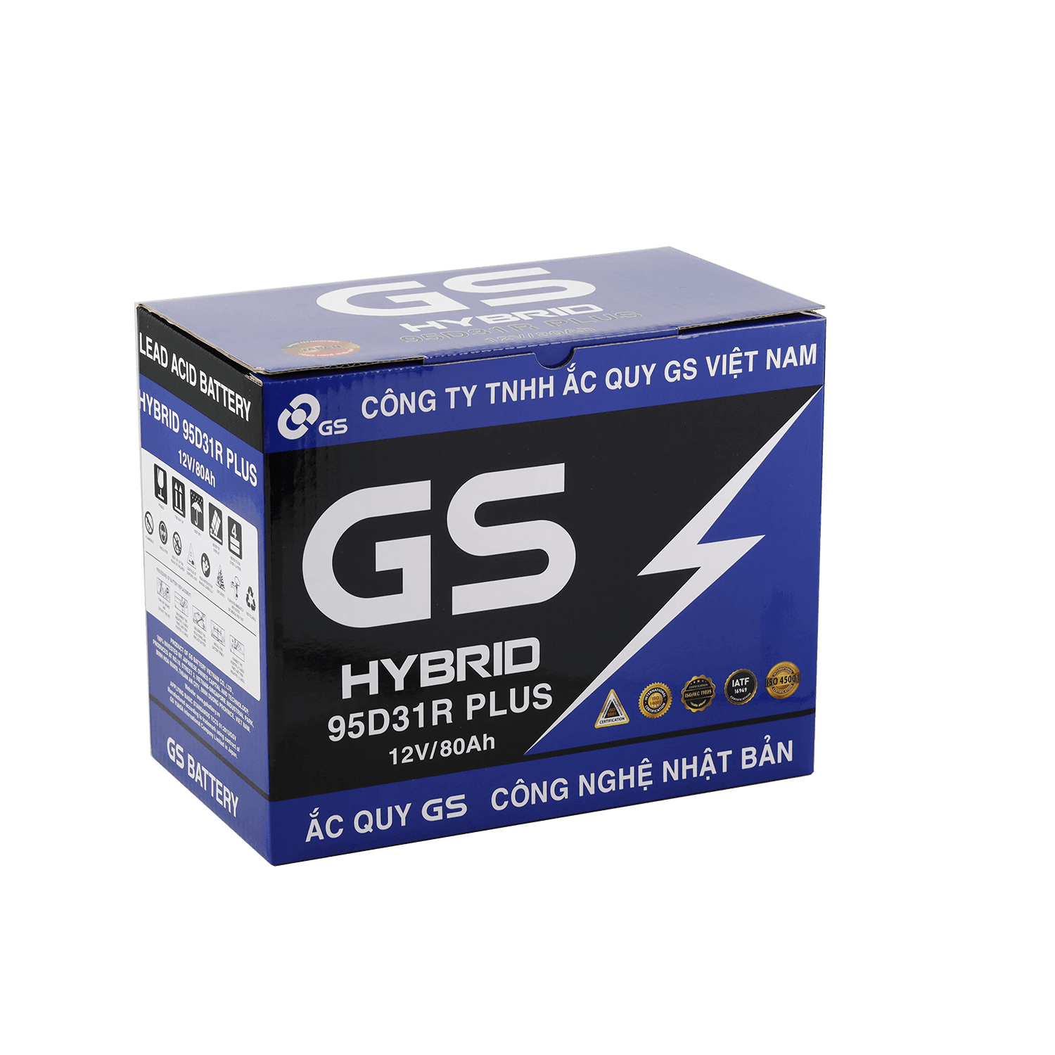 Ắc Quy GS 95D31R-HYBRID (12V – 80Ah)