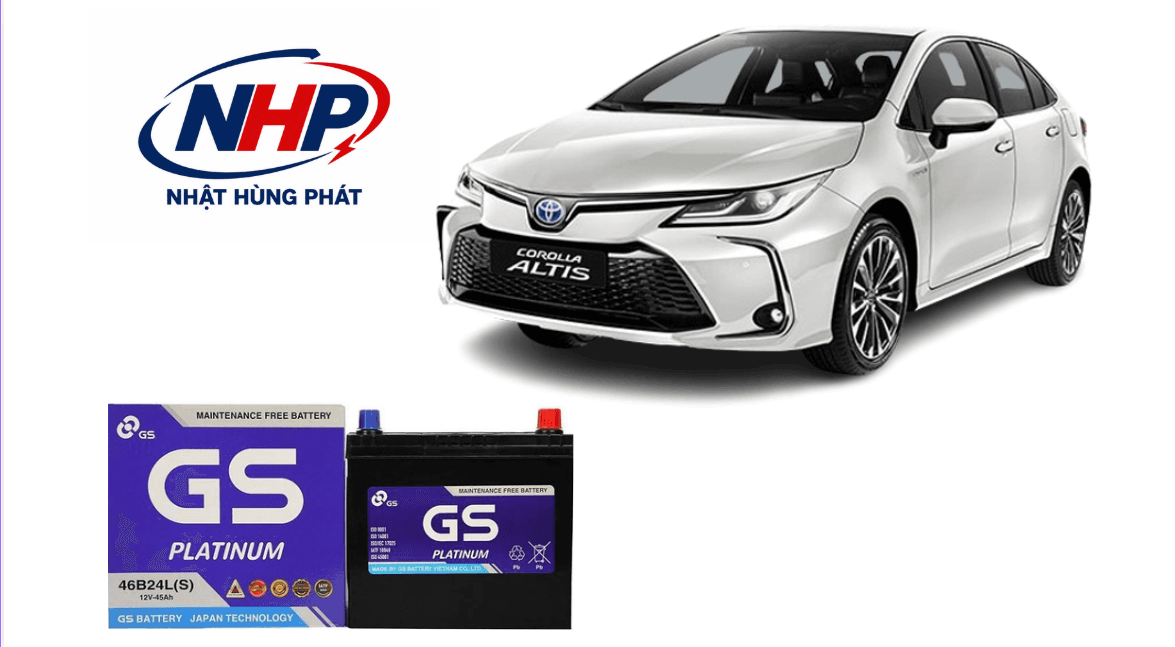 Thay Ắc Quy Toyota Corolla Altis GS 46B24LS Chính Hãng Tận Nơi TP.HCM