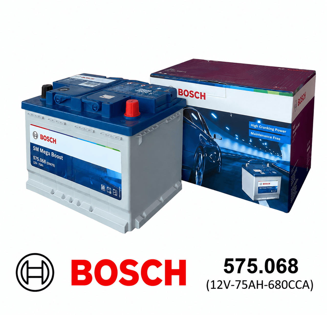 Ắc quy Bosch DIN 575.068 (12V – 75Ah)